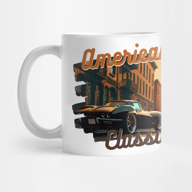 American Classic Car Inspired by the Chevy Corvette by TheArtfulAllie